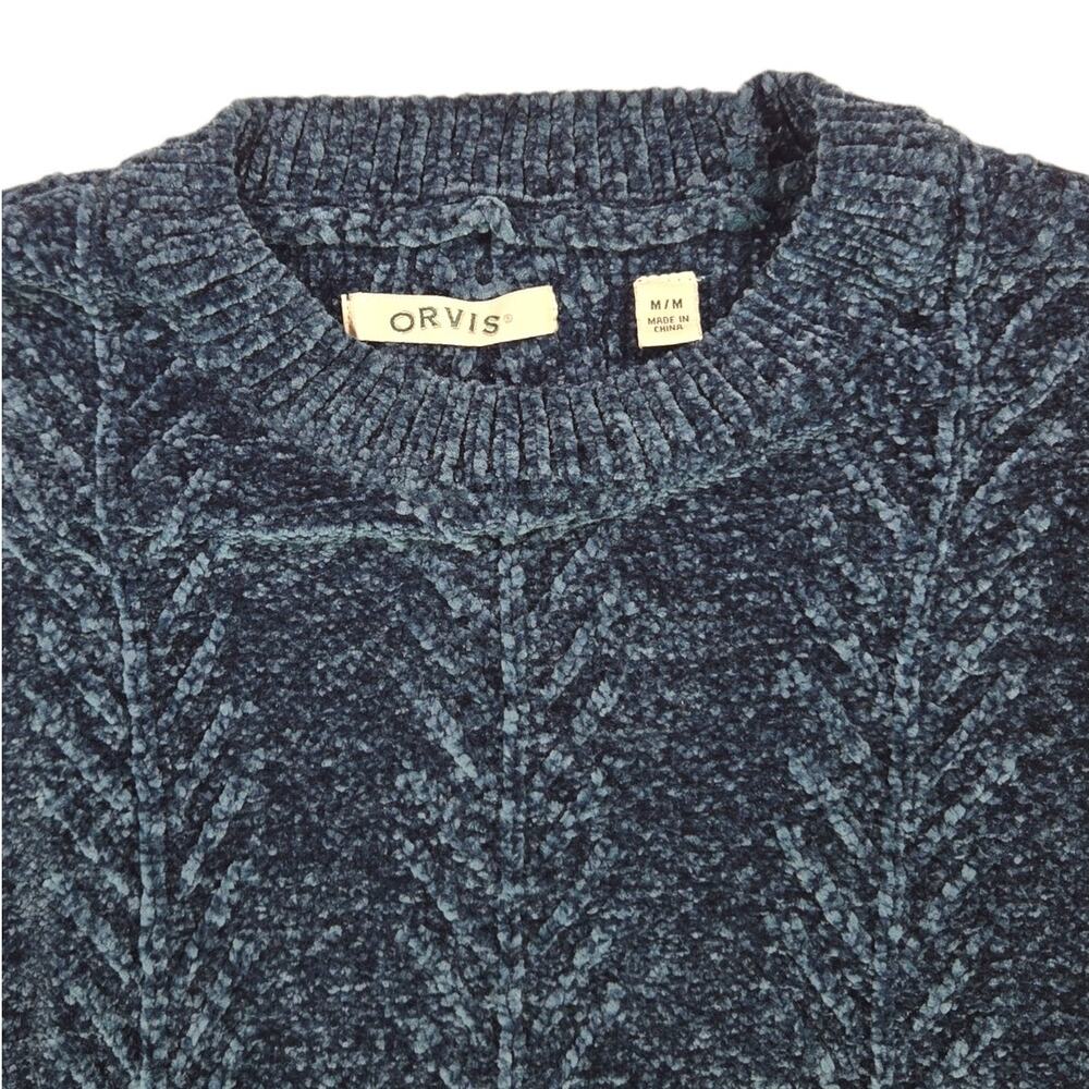 Orvis | Dark Blue Patterned Chenille Sweater | Size Medium - Picture 2 of 4